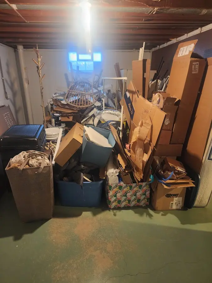 Roll-off dumpster container at job site for 15 Yard Dumpster Rental in Viroqua